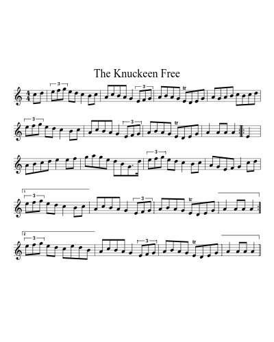 The Knuckeen Free sheet music preview