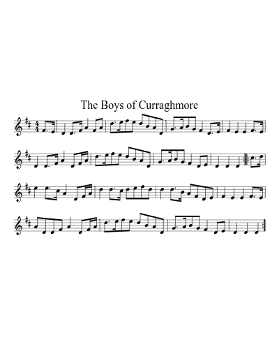 The Boys of Curraghmore sheet music preview