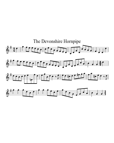 The Devonshire Hornpipe sheet music preview