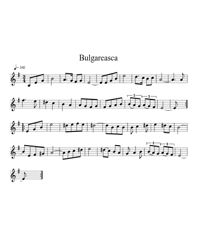 Bulgareasca (Version 2) sheet music preview