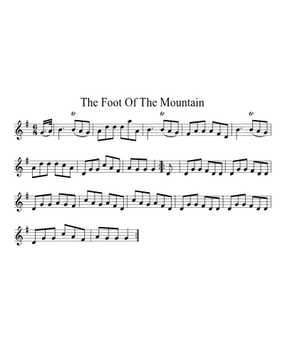 The Foot Of The Mountain sheet music preview