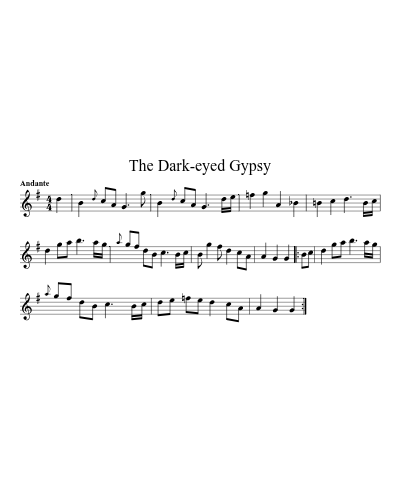 The Dark-eyed Gypsy sheet music preview