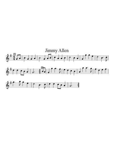 Jimmy Allen (Version 3) sheet music preview