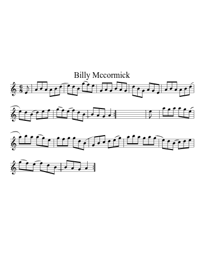 Billy Mccormick preview