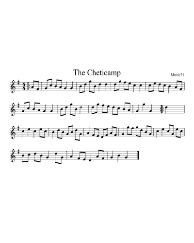 The Cheticamp sheet music preview