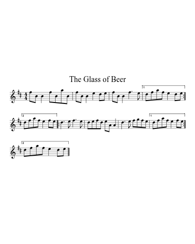 The glass of beer (Version 2) sheet music preview