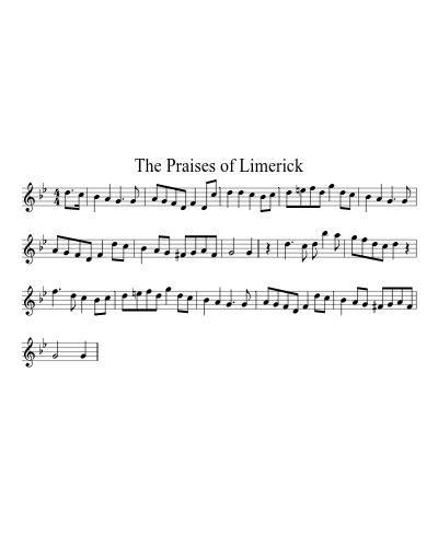 The Praises of Limerick sheet music preview
