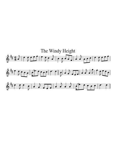 The Windy Height sheet music preview