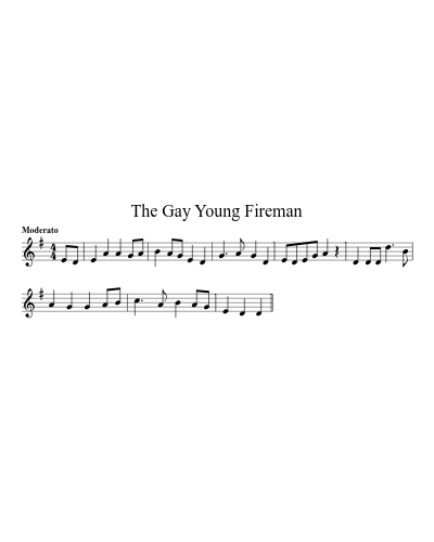 The Gay Young Fireman sheet music preview