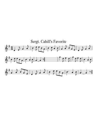 Sergt. Cahill's Favorite