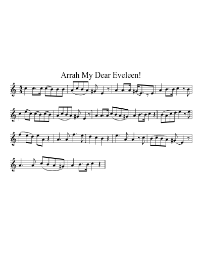 Arrah My Dear Eveleen! sheet music preview
