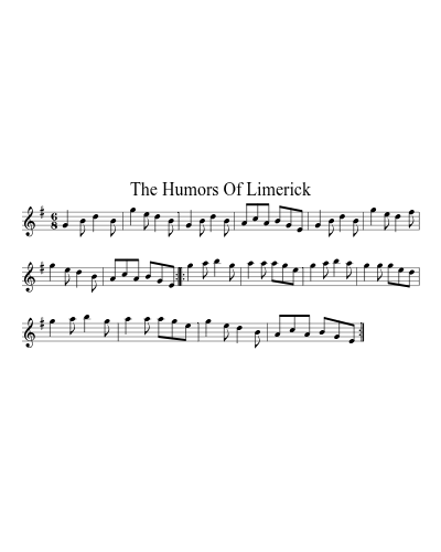The Humors Of Limerick sheet music preview
