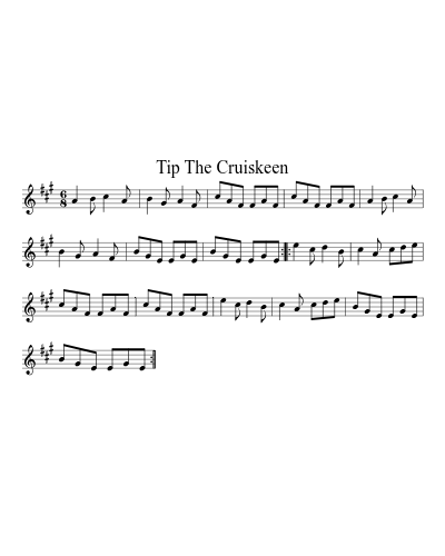 Tip the cruiskeen (Version 2)