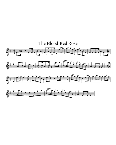 The Blood-Red Rose sheet music preview