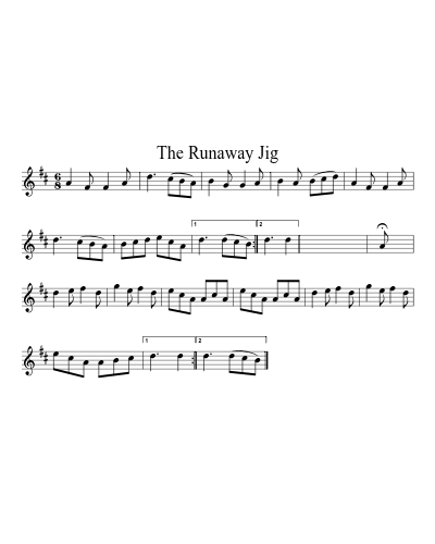 The Runaway Jig sheet music preview
