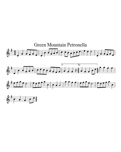 Green Mountain Petronella (Version 3) sheet music preview