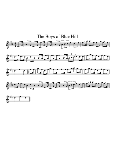 The Boys of Blue Hill sheet music preview