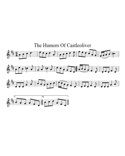 The Humors Of Castleoliver sheet music preview