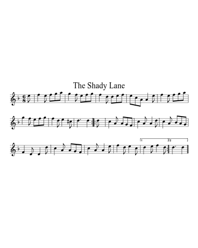 The Shady Lane sheet music preview