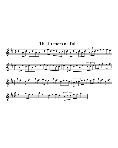 The Humors of Tulla sheet music preview