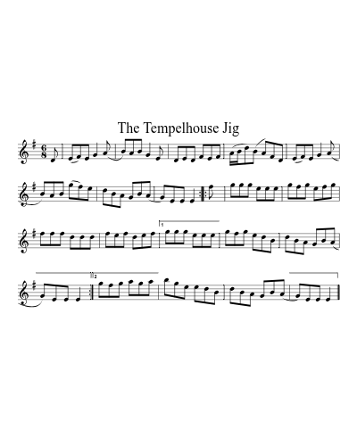 The Tempelhouse Jig sheet music preview