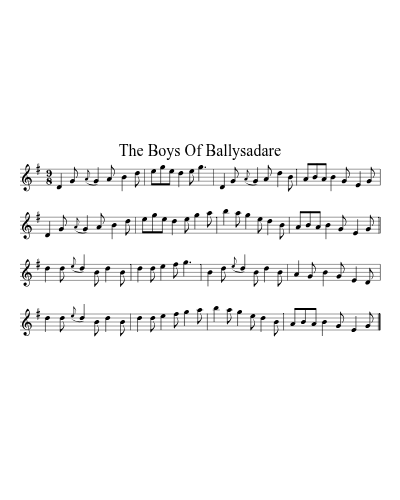 The Boys of Ballysadare (Version 3) sheet music preview