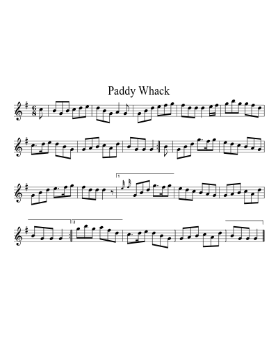 Paddy Whack (Version 3) sheet music preview