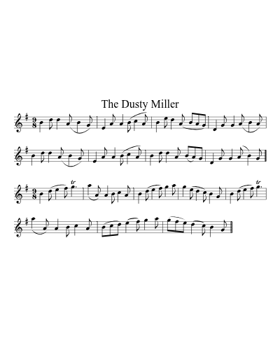The Dusty Miller (Version 2) sheet music preview
