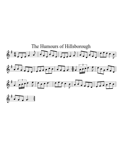 The Humours of Hillsborough sheet music preview